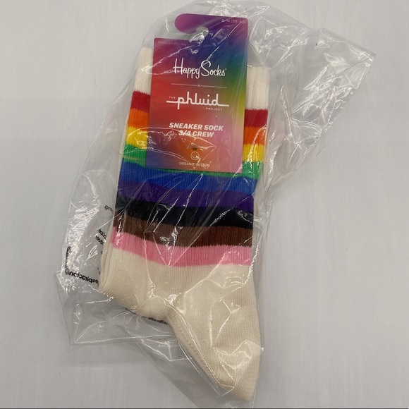 Happy Socks X The Phluid Project Striped Crew Sock ONE SIZE - Picture 3 of 5